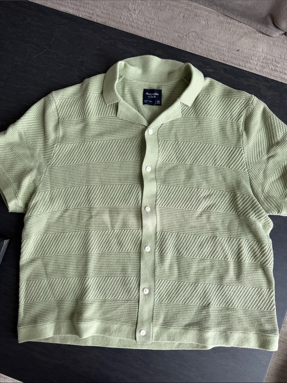 Abercrombie Green Textured Polo Shirt
